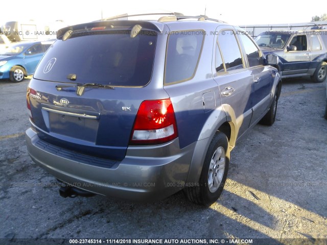 KNDJD733455498379 - 2005 KIA SORENTO EX/LX BLUE photo 4