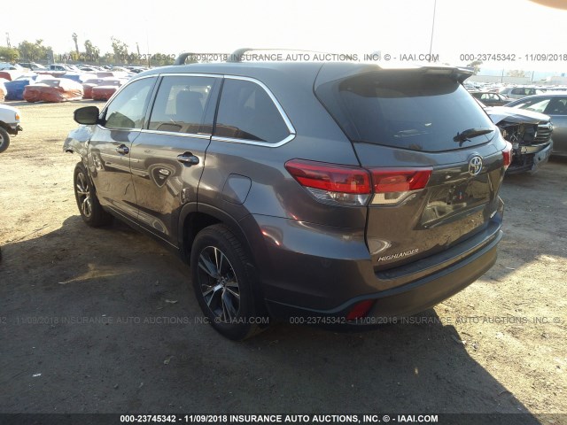 5TDBZRFH5JS493303 - 2018 TOYOTA HIGHLANDER LE/LE PLUS GRAY photo 3
