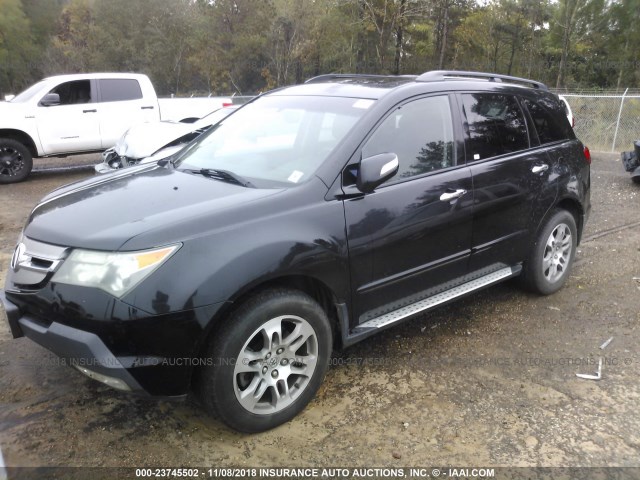 2HNYD28678H543763 - 2008 ACURA MDX TECHNOLOGY BLACK photo 2