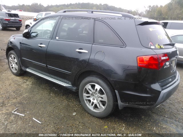 2HNYD28678H543763 - 2008 ACURA MDX TECHNOLOGY BLACK photo 3