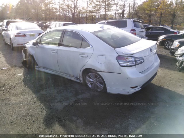 JTHBB1BA5B2043480 - 2011 LEXUS HS 250H WHITE photo 3