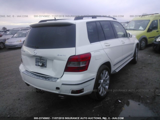 WDCGG8HB0CF743428 - 2012 MERCEDES-BENZ GLK 350 4MATIC WHITE photo 4