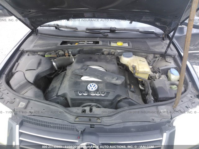 WVWWH63B63E376101 - 2003 VOLKSWAGEN PASSAT GLX GRAY photo 10