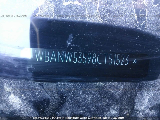 WBANW53598CT51523 - 2008 BMW 550 I BLACK photo 9