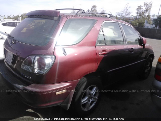 JT6GF10U4X0012725 - 1999 LEXUS RX 300 RED photo 4