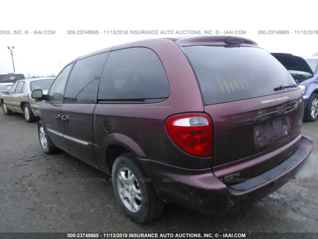 2B4GP54321R393600 - 2001 DODGE GRAND CARAVAN ES MAROON photo 3