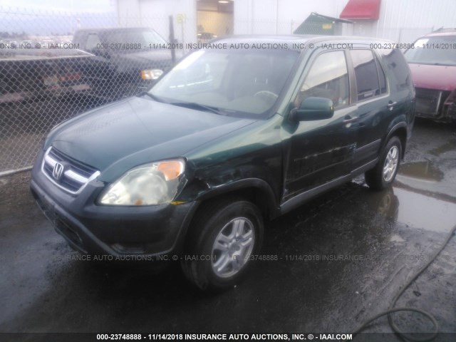 JHLRD78863C014974 - 2003 HONDA CR-V EX GREEN photo 2