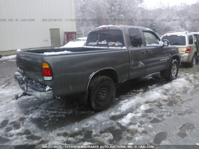 5TBBN44184S434957 - 2004 TOYOTA TUNDRA ACCESS CAB SR5 GRAY photo 4