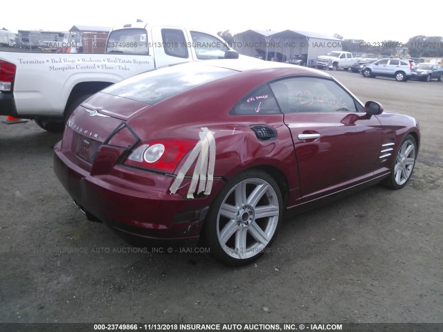 1C3AN69LX4X002023 - 2004 CHRYSLER CROSSFIRE LIMITED RED photo 4
