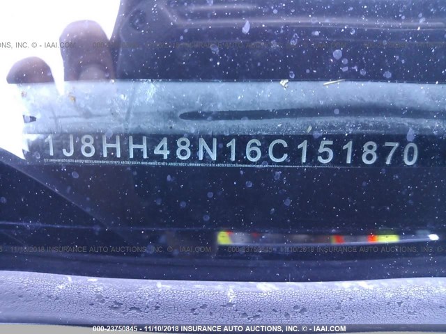 1J8HH48N16C151870 - 2006 JEEP COMMANDER BLACK photo 9