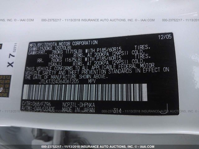 JTLKT324364061205 - 2006 TOYOTA SCION XB Ağ foto 9