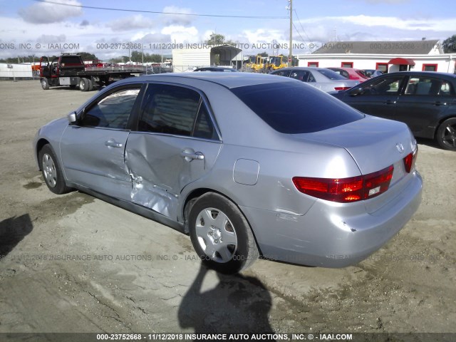 1HGCM56415A140943 - 2005 HONDA ACCORD LX SILVER photo 3