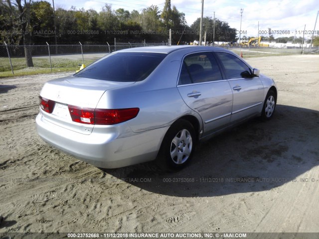 1HGCM56415A140943 - 2005 HONDA ACCORD LX SILVER photo 4