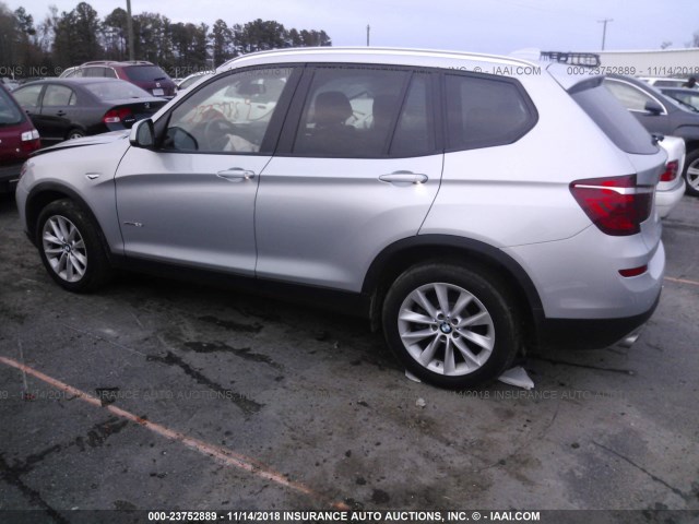 5UXWX9C3XH0W72982 - 2017 BMW X3 XDRIVE28I SILVER photo 3