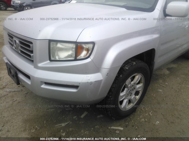 2HJYK16527H524032 - 2007 HONDA RIDGELINE RTL SILVER photo 6