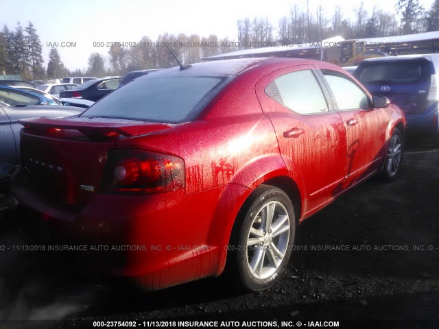 1C3CDZEG5CN276360 - 2012 DODGE AVENGER SXT RED photo 4