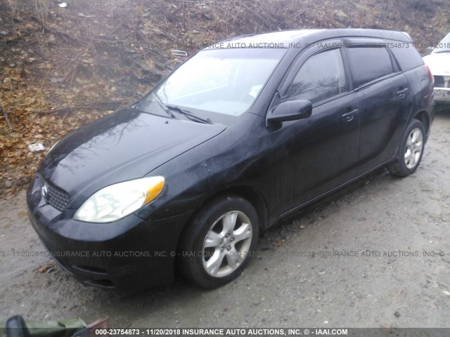 2T1KR38E84C209286 - 2004 TOYOTA COROLLA MATRIX XR BLACK photo 2