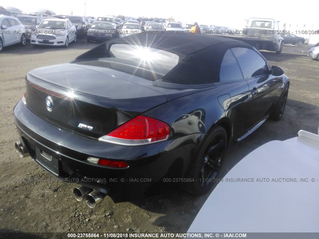 WBSEK93547CY78804 - 2007 BMW M6 BLACK photo 4