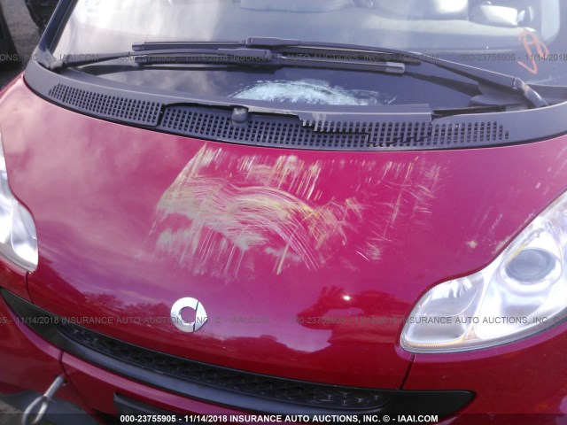 WMEEJ3BA8AK359002 - 2010 SMART FORTWO PURE/PASSION RED photo 6