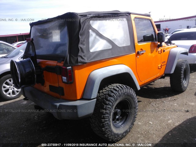 1C4AJWAG9CL171333 - 2012 JEEP WRANGLER SPORT 橙色 照片 4