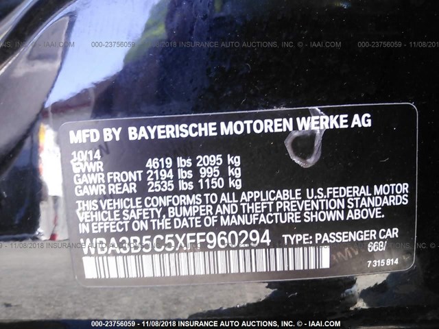 WBA3B5C5XFF960294 - 2015 BMW 328 XI SULEV BLACK photo 9