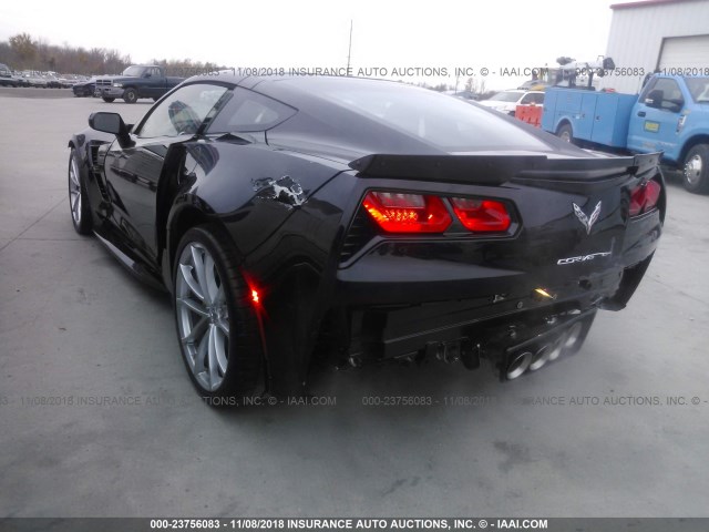 1G1YY2D78H5105200 - 2017 CHEVROLET CORVETTE GRAND SPORT/2LT BLACK photo 3