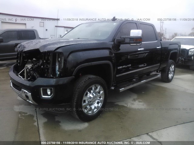 1GT120E86FF602033 - 2015 GMC SIERRA K2500 DENALI BLACK photo 2