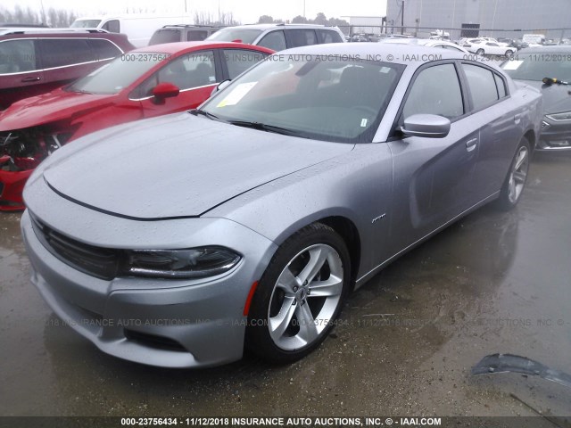 2C3CDXCT6JH150213 - 2018 DODGE CHARGER R/T GRAY photo 2