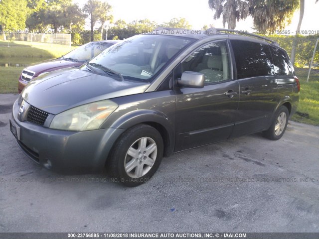 5N1BV28U74N301222 - 2004 NISSAN QUEST S/SE/SL GRAY photo 2