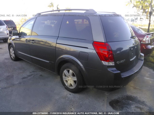 5N1BV28U74N301222 - 2004 NISSAN QUEST S/SE/SL GRAY photo 3