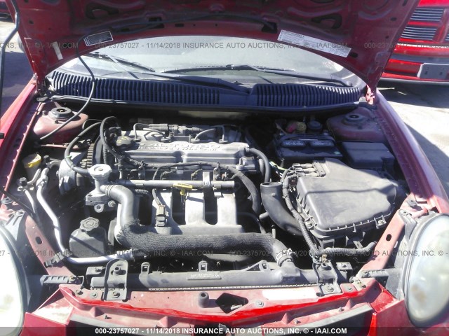 1B3ES66S75D259730 - 2005 DODGE NEON SRT-4 RED photo 10