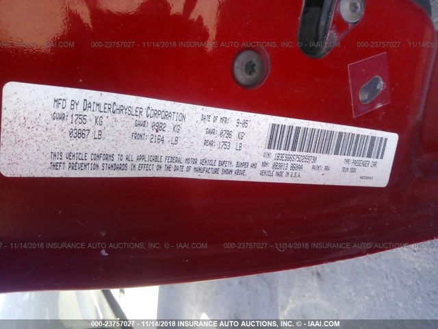 1B3ES66S75D259730 - 2005 DODGE NEON SRT-4 RED photo 9