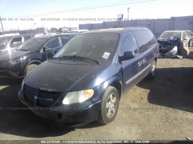 1D4GP24R95B293944 - 2005 DODGE GRAND CARAVAN SE BLUE photo 2