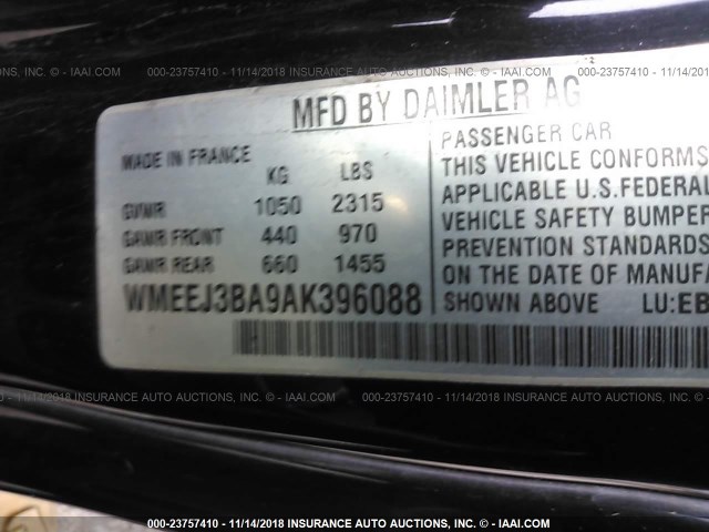 WMEEJ3BA9AK396088 - 2010 SMART FORTWO PURE/PASSION BLACK photo 9