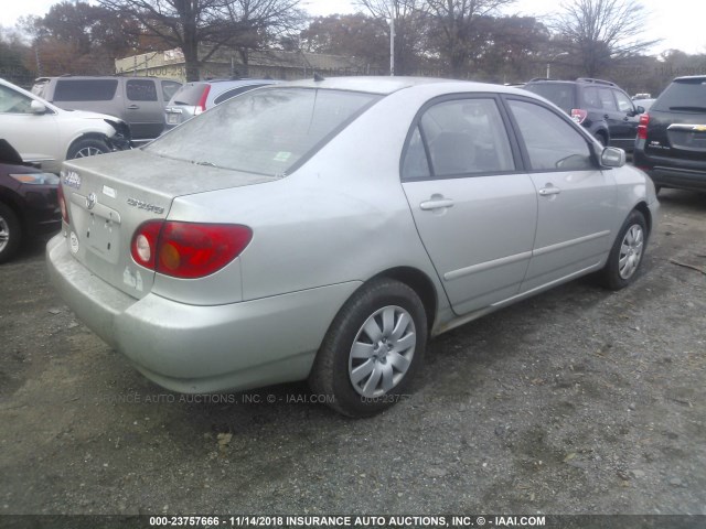 2T1BR32E43C019721 - 2003 TOYOTA COROLLA CE/LE/S SILVER photo 4