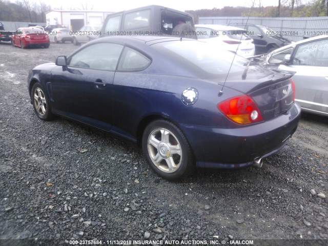 KMHHM65D84U145268 - 2004 HYUNDAI TIBURON BLUE photo 3