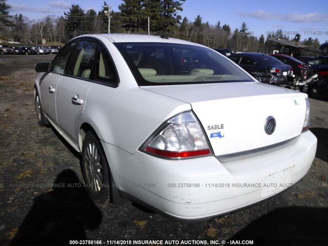 1MEHM40W58G622727 - 2008 MERCURY SABLE LUXURY WHITE photo 3