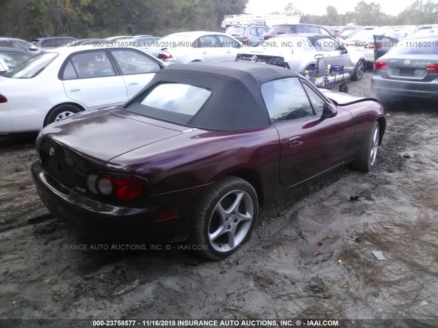 JM1NB353X30302694 - 2003 MAZDA MX-5 MIATA LS MAROON photo 4