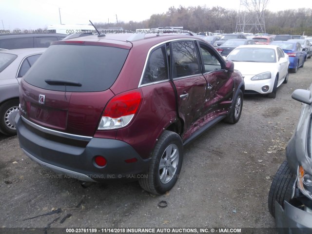 3GSCL33P88S689910 - 2008 SATURN VUE XE RED photo 4