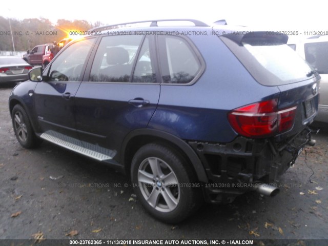 5UXZV4C57CL989536 - 2012 BMW X5 XDRIVE35I BLUE photo 3