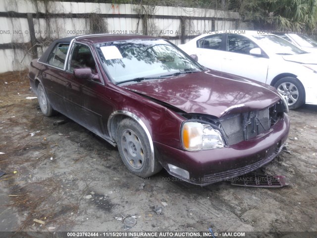 1G6KE57Y01U111289 - 2001 CADILLAC DEVILLE DHS MAROON photo 1