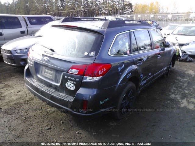 4S4BRBACXC3301649 - 2012 SUBARU OUTBACK 2.5I GRAY photo 4