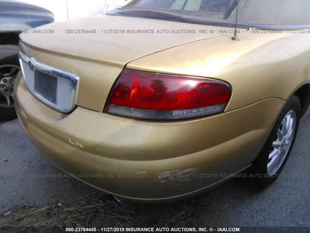 1C3EL45U81N721062 - 2001 CHRYSLER SEBRING LX GOLD photo 6