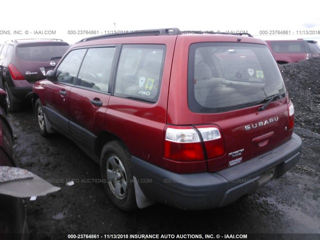 JF1SF63532H739780 - 2002 SUBARU FORESTER L RED photo 3