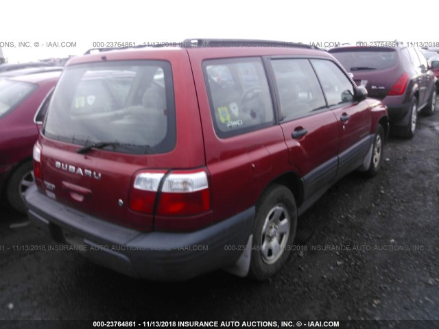 JF1SF63532H739780 - 2002 SUBARU FORESTER L RED photo 4