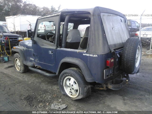 1J4FY29S3PP231716 - 1993 JEEP WRANGLER / YJ  BLUE photo 3