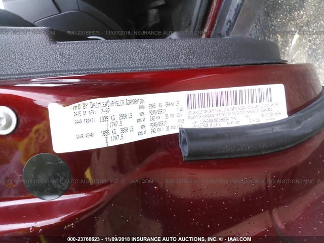 1J8HG48K48C108054 - 2008 JEEP COMMANDER SPORT Շագանակագույն լուսանկար 9