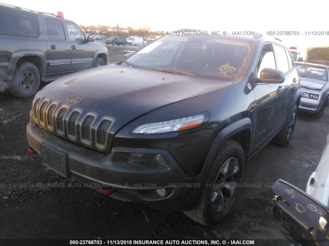 1C4PJMBS1FW668428 - 2015 JEEP CHEROKEE TRAILHAWK BLACK photo 2