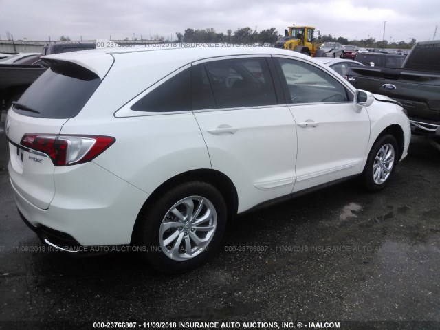 5J8TB3H54JL008418 - 2018 ACURA RDX TECHNOLOGY WHITE photo 4