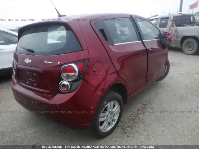 1G1JC6SH3D4111764 - 2013 CHEVROLET SONIC LT RED photo 4